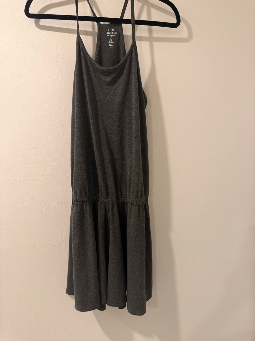 Gap Luxe Charcoal Gray Spaghetti-Strap Romper